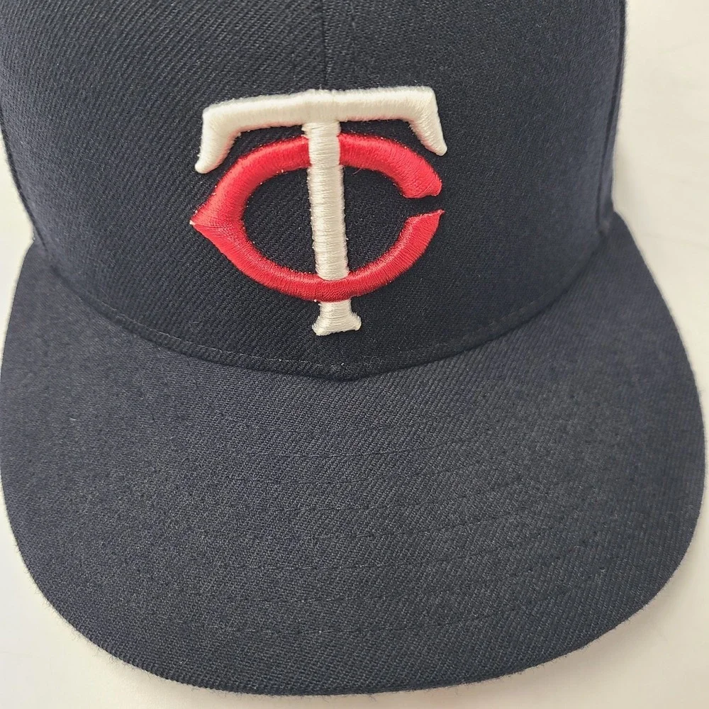 Vintage Minnesota Twins Hat Fitted 7 1/8 New Era 59Fifty Blue MLB Wool‎ Y2K Men